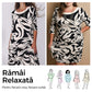 👗 Rochie elegantă lejeră cu imprimeu cu guler rotund pentru femei