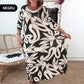 👗 Rochie elegantă lejeră cu imprimeu cu guler rotund pentru femei