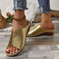 🏖️Peep Toe Slip on Wedge Sandale pentru femei