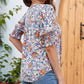 【S-2XL】🌺Bluză florală pentru femei cu decolteu în V și mâneci bufante