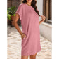 💞Rochie de buzunar elegantă cu gât rotund și culoare solidă
