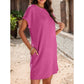 💞Rochie de buzunar elegantă cu gât rotund și culoare solidă