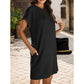 💞Rochie de buzunar elegantă cu gât rotund și culoare solidă