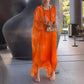 Rochie elegantă din sifon imprimat marmorat