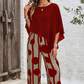 Set compus dintr-un top cu mâneci ¾ și pantaloni cu model