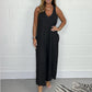 V-Neck fără mâneci Wide Leg pantaloni lungi Jumpsuit