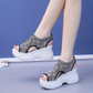 👡 Sandale Femei Toc Cuie Deschise 🌴 | Talpă Comfort | Material Respirabil