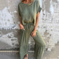 Set de două piese casual de culoare solidă pentru femei
