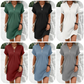 👗 Rochie cu mânecă scurtă și decolteu în V