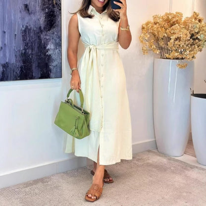 🔥 Bluză-rochie fără mâneci - Guler clasic și croială elegantă! 👗