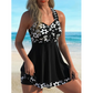 Set costum de baie pentru femei: top cu imprimeu floral și scurt панталони🏖️