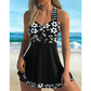 Set costum de baie pentru femei: top cu imprimeu floral și scurt панталони🏖️