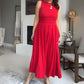 Rochie maxi elegantă de damă cu decolteu ascuțit
