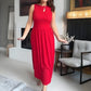 Rochie maxi elegantă de damă cu decolteu ascuțit