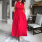 Rochie maxi elegantă de damă cu decolteu ascuțit