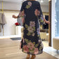 Rochie lungă imprimată cu gât rotund elegant pentru femei