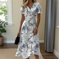 👗 Rochie midi cu decolteu în V și imprimeu Femei Fashion