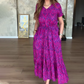 🌸Rochie plus size florală cu decolteu V
