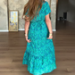 🌸Rochie plus size florală cu decolteu V