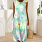 Rochie midi fără mâneci cu imprimeu proaspăt