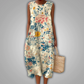 Rochie midi fără mâneci cu imprimeu proaspăt