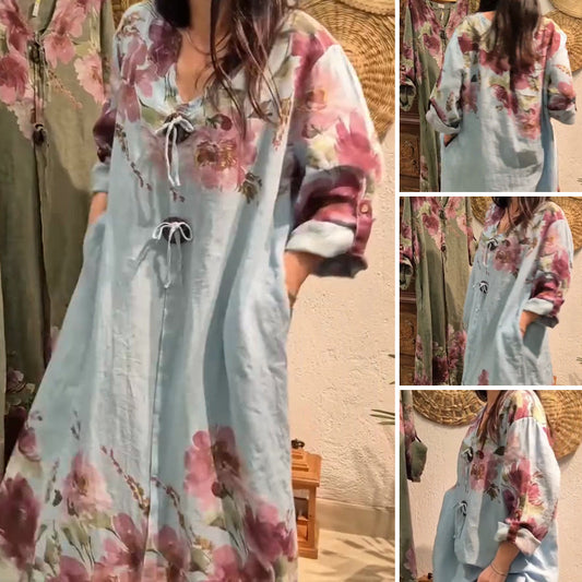 💃Rochie casual moale pentru femei, cu imprimeu floral
